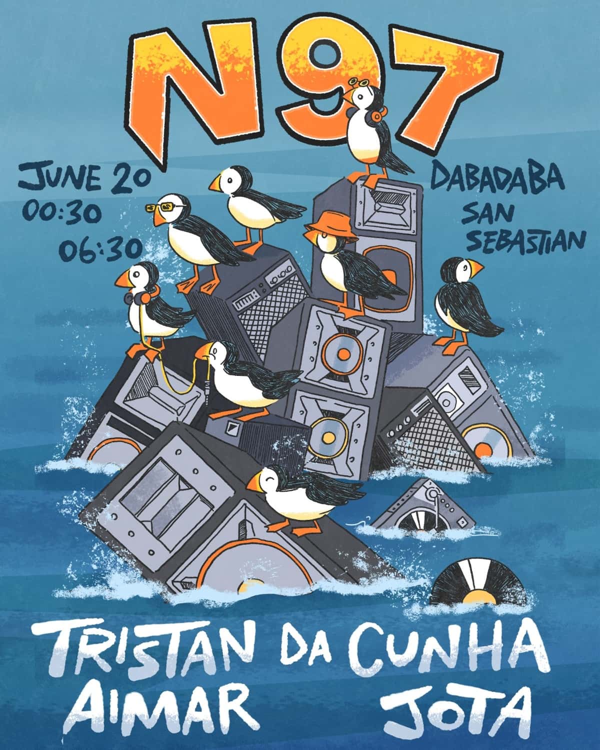 Cartel de N97: Tristan da Cunha + Jota + Aimar