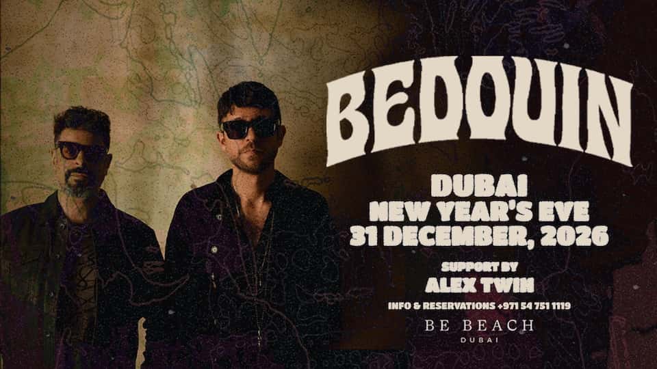 Flyer of New Year's Eve with Bedouin at Be Beach Dubai