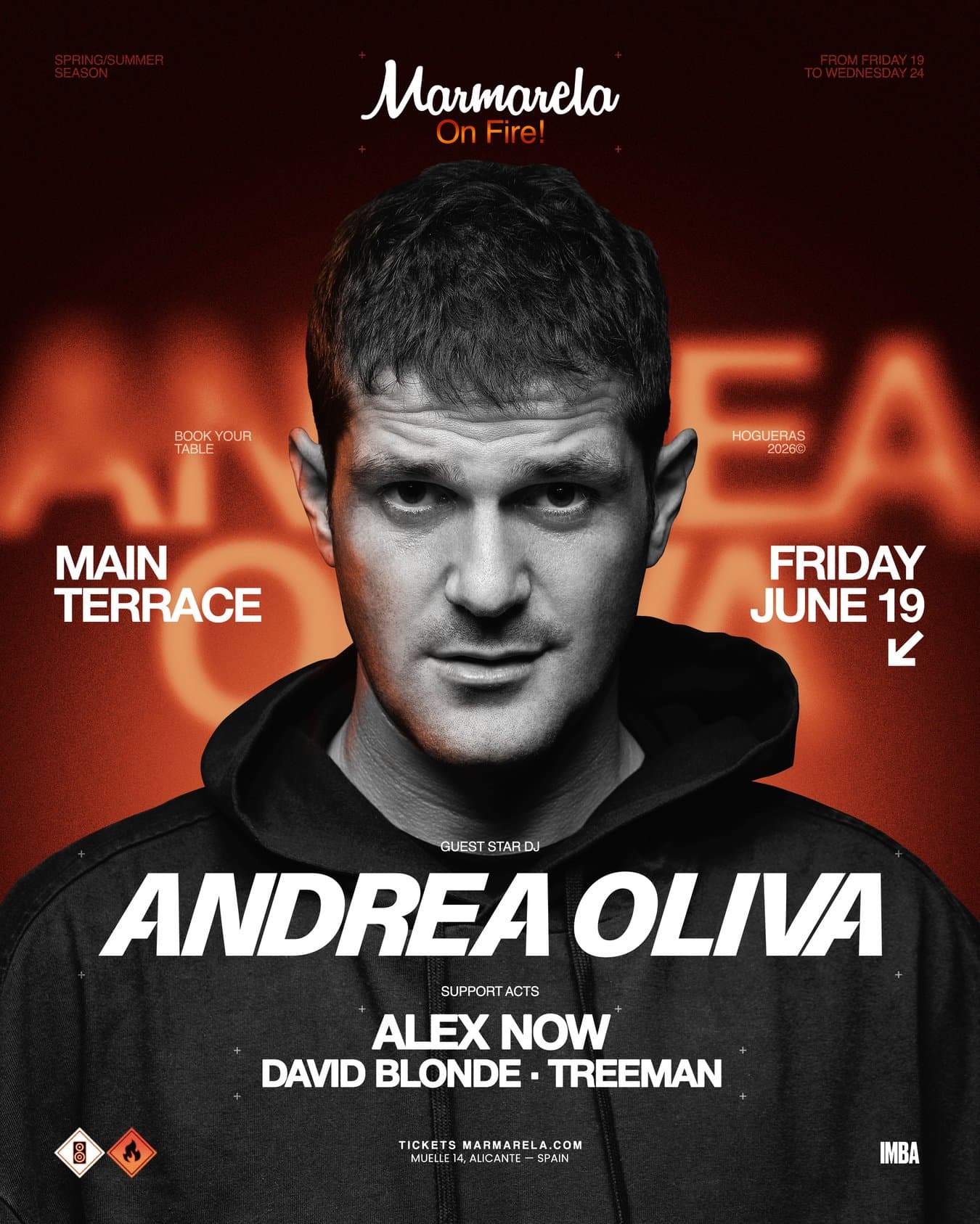 NIGHT → FRI. JUNE 19: Marmarela On Fire w/ Andrea Oliva