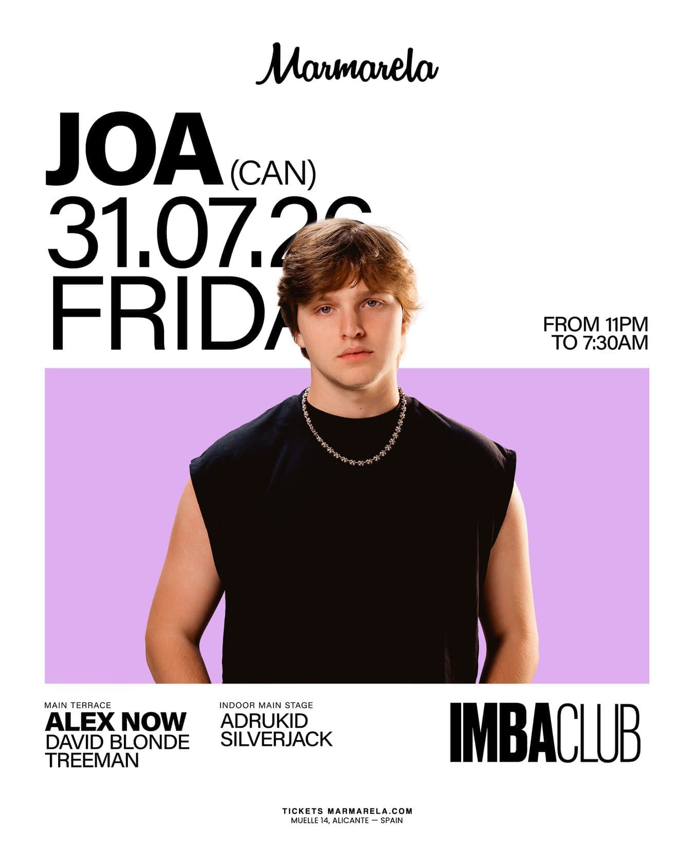 NIGHT → IMBA DJs: JOA (Main Terrace & Indoor)