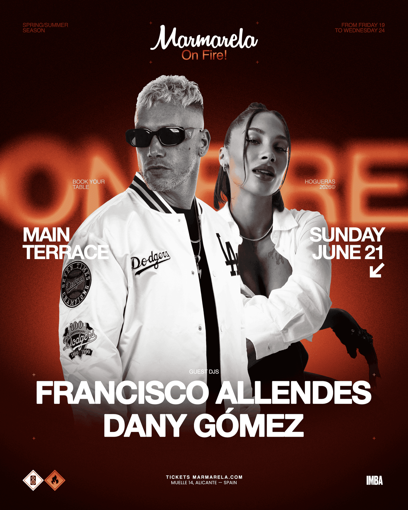 Cartel 1 de NIGHT → SUN. JUNE 21: Marmarela On Fire