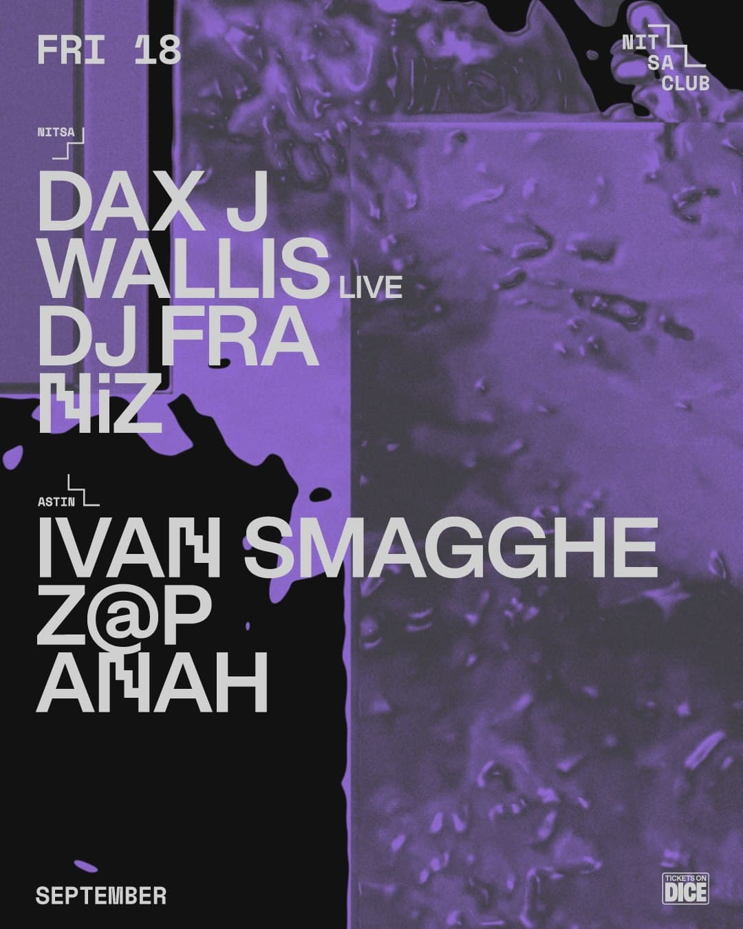 Nitsa: Dax J + Wallis live! + Dj Fra + NiZ
