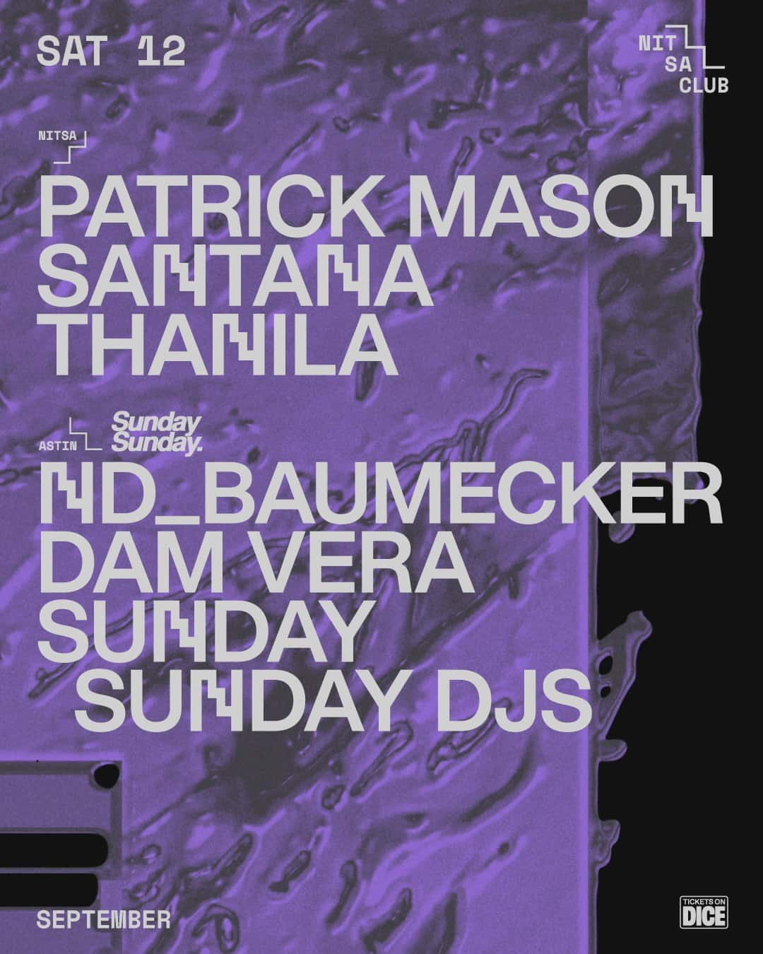 Cartel de Nitsa: Patrick Mason + SANTANA + THANILA