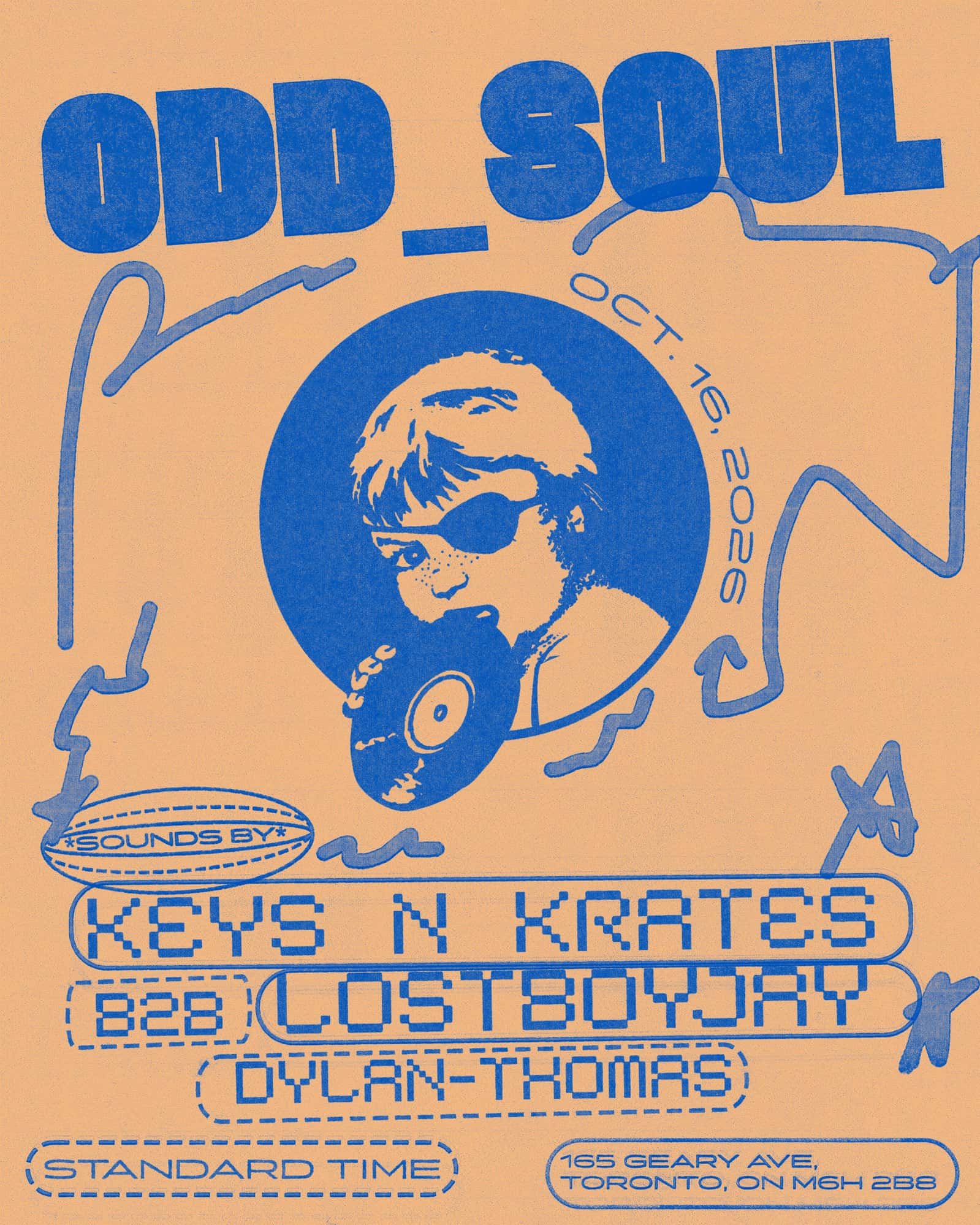 Flyer of Odd Soul featuring Keys N Krates b2b LOSTBOYJAY and Dylan-Thomas