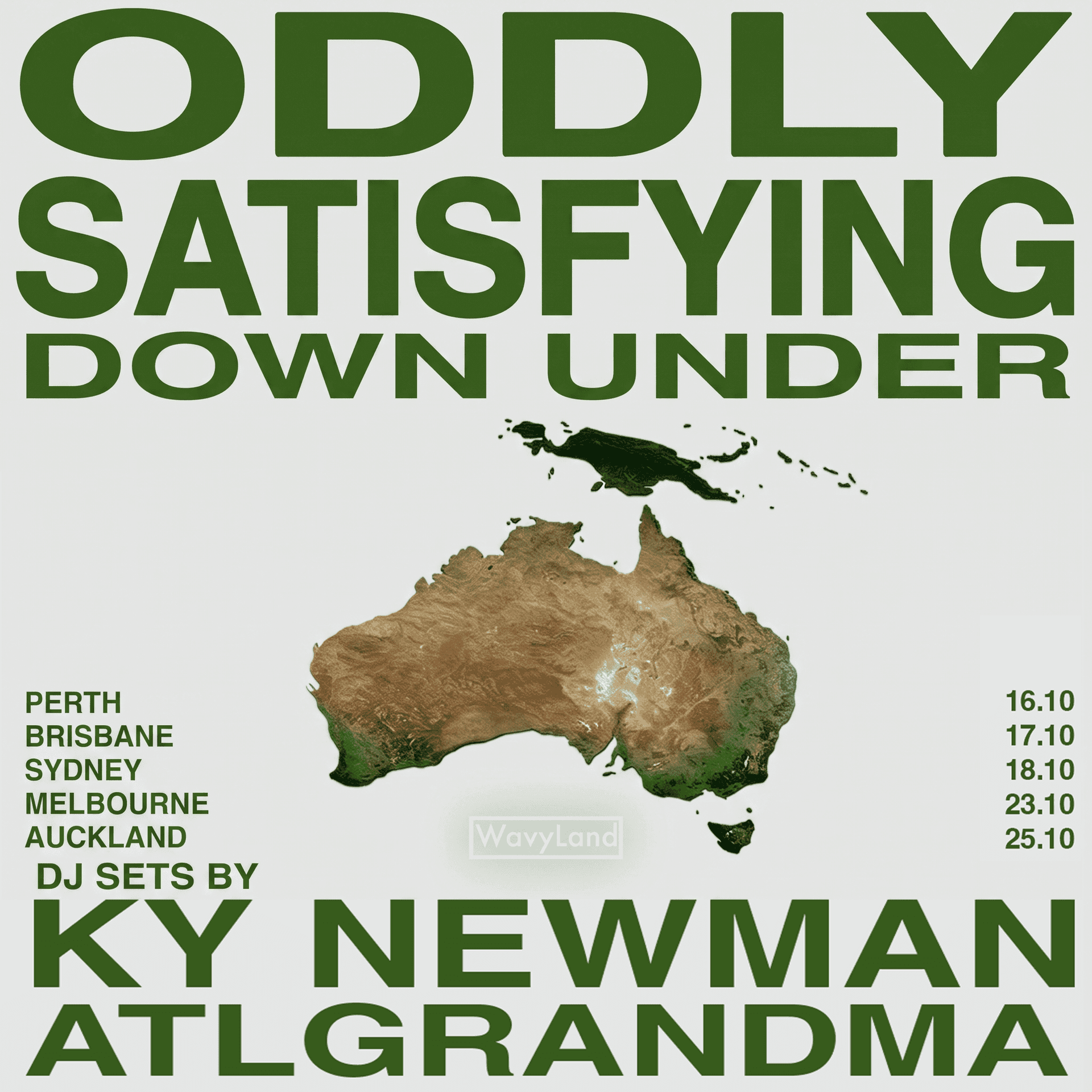 Flyer of Oddly Satisfying: Ky Newman + Atlgrandma