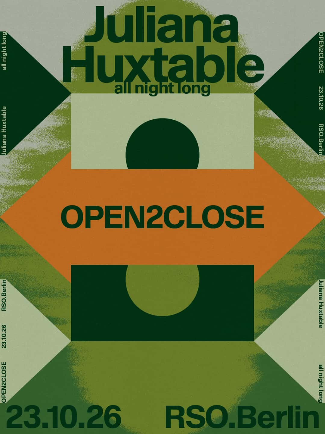 Cartel de Open2Close: Juliana Huxtable all night long
