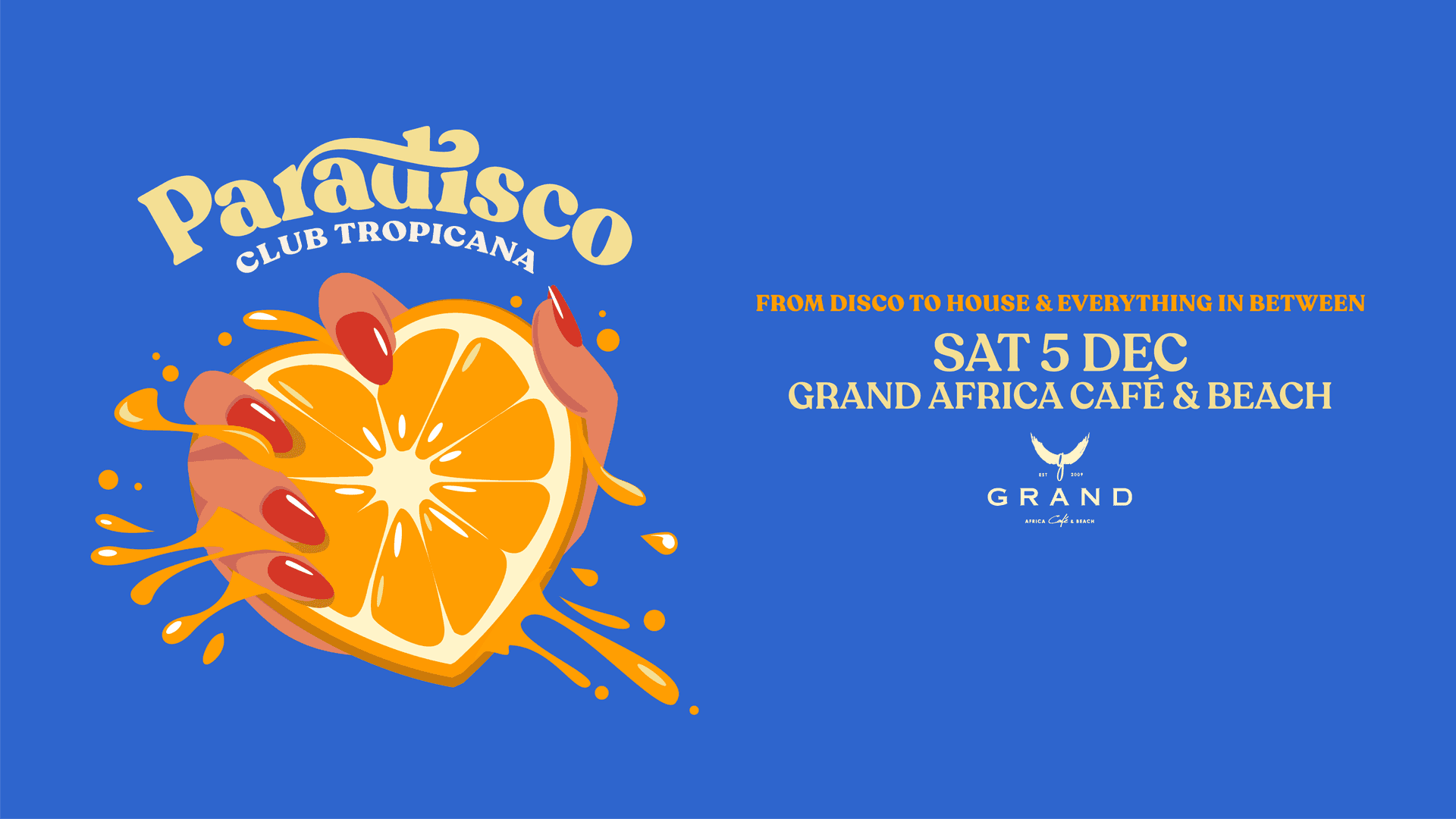 Flyer of Paradisco - Club Tropicana - 5 December 2026