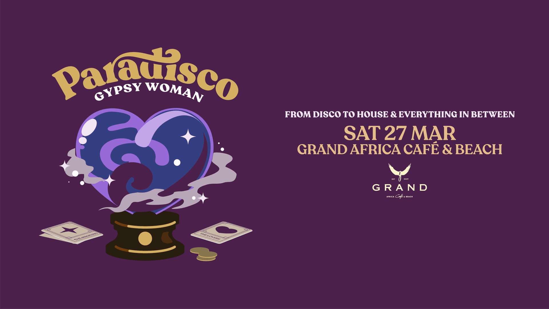 Flyer of Paradisco - Gypsy Woman - 27 March 2027