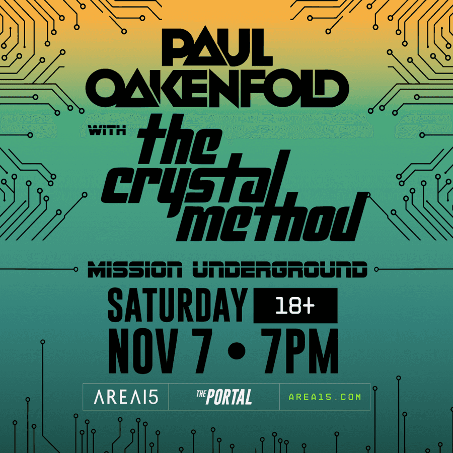 Flyer of Paul Oakenfold + The Crystal Method