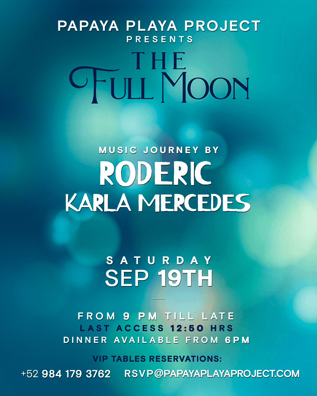 Flyer de PPP Presents • THE FULL MOON • Music Journey By Roderic