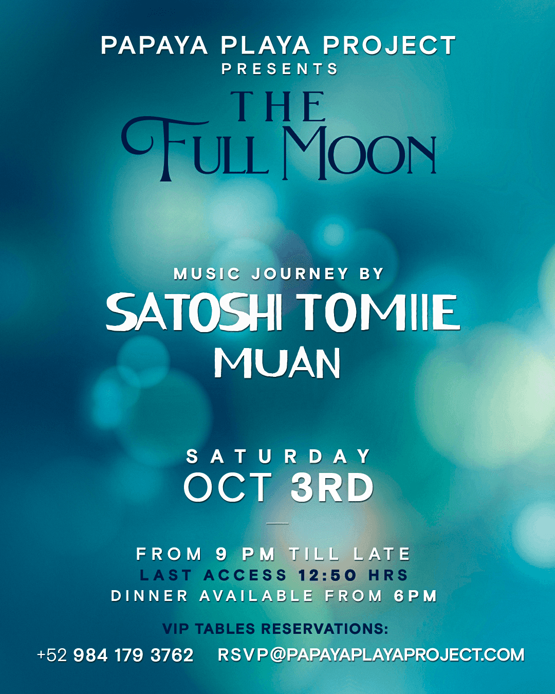 Flyer de PPP Presents • THE FULL MOON • Music Journey By Satoshi Tomiie