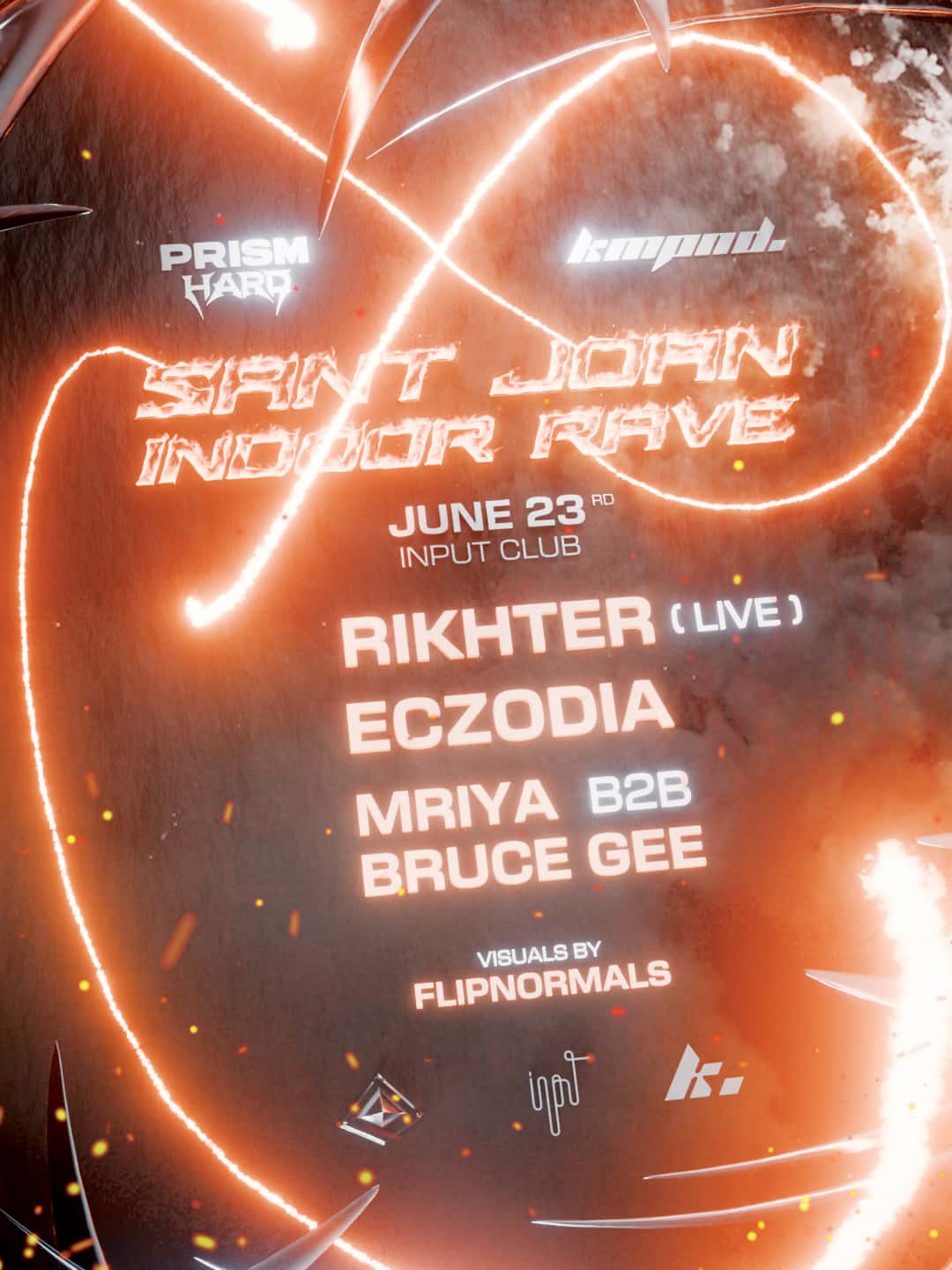 Flyer de PRISM x KOMPOUND pres Sant Joan Indoor Rave