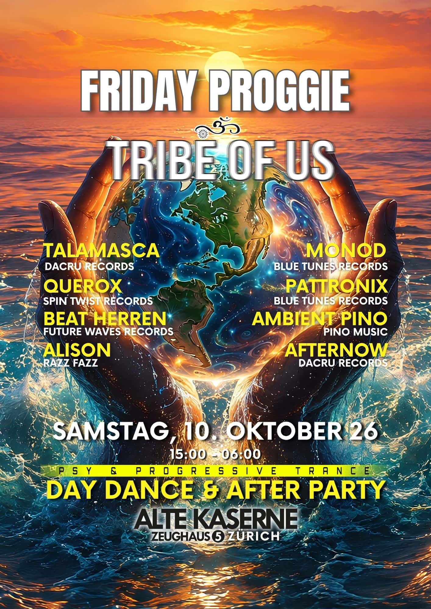Flyer de Friday Proggie meets Tribe Of Us