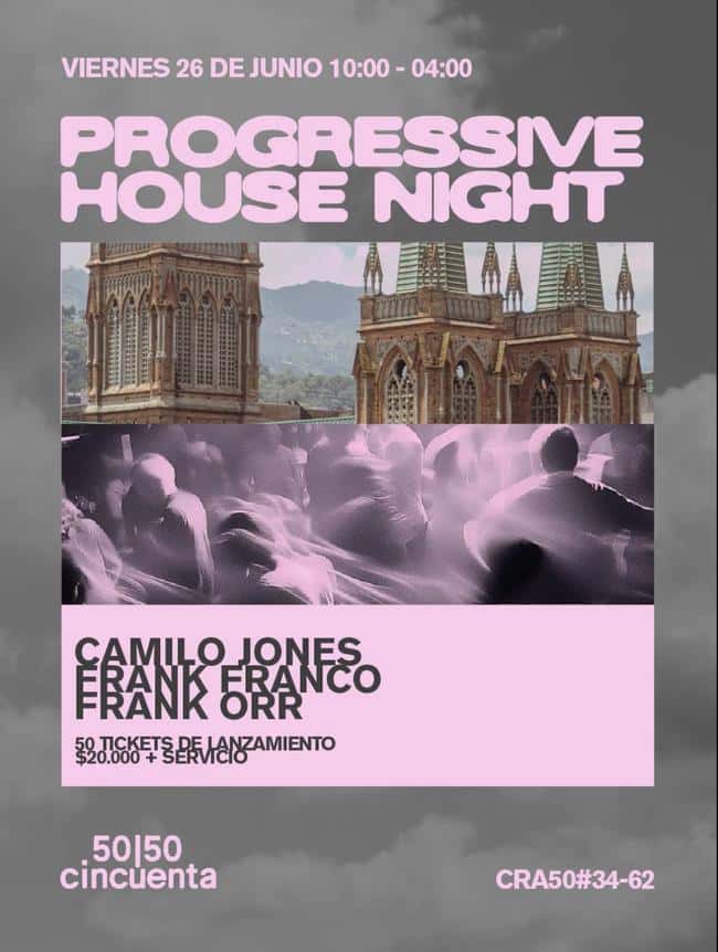 Cartel de Progressive House Night | Viernes 26 Junio | Sala Centro