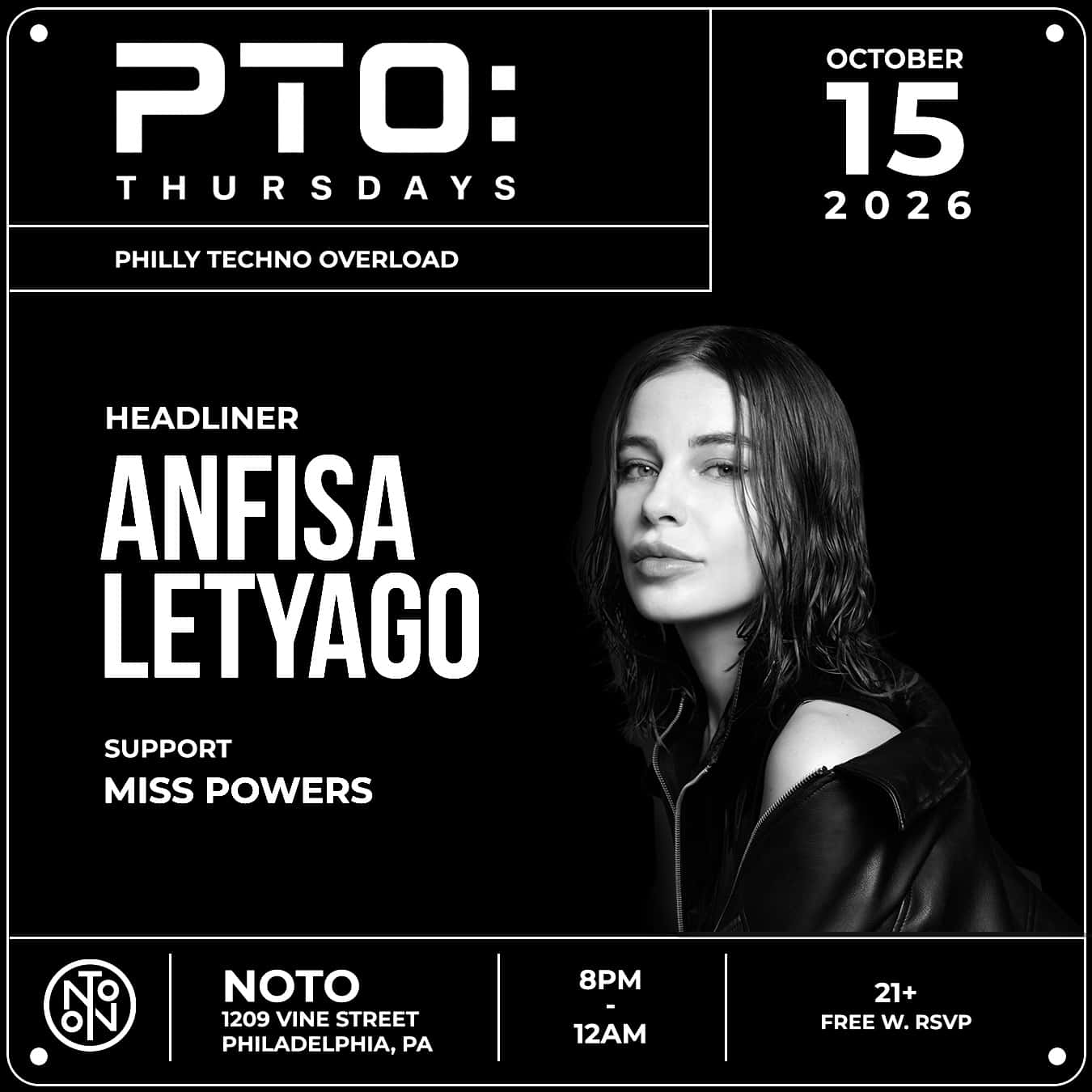 Flyer of PTO Thursdays: Anfisa Letyago