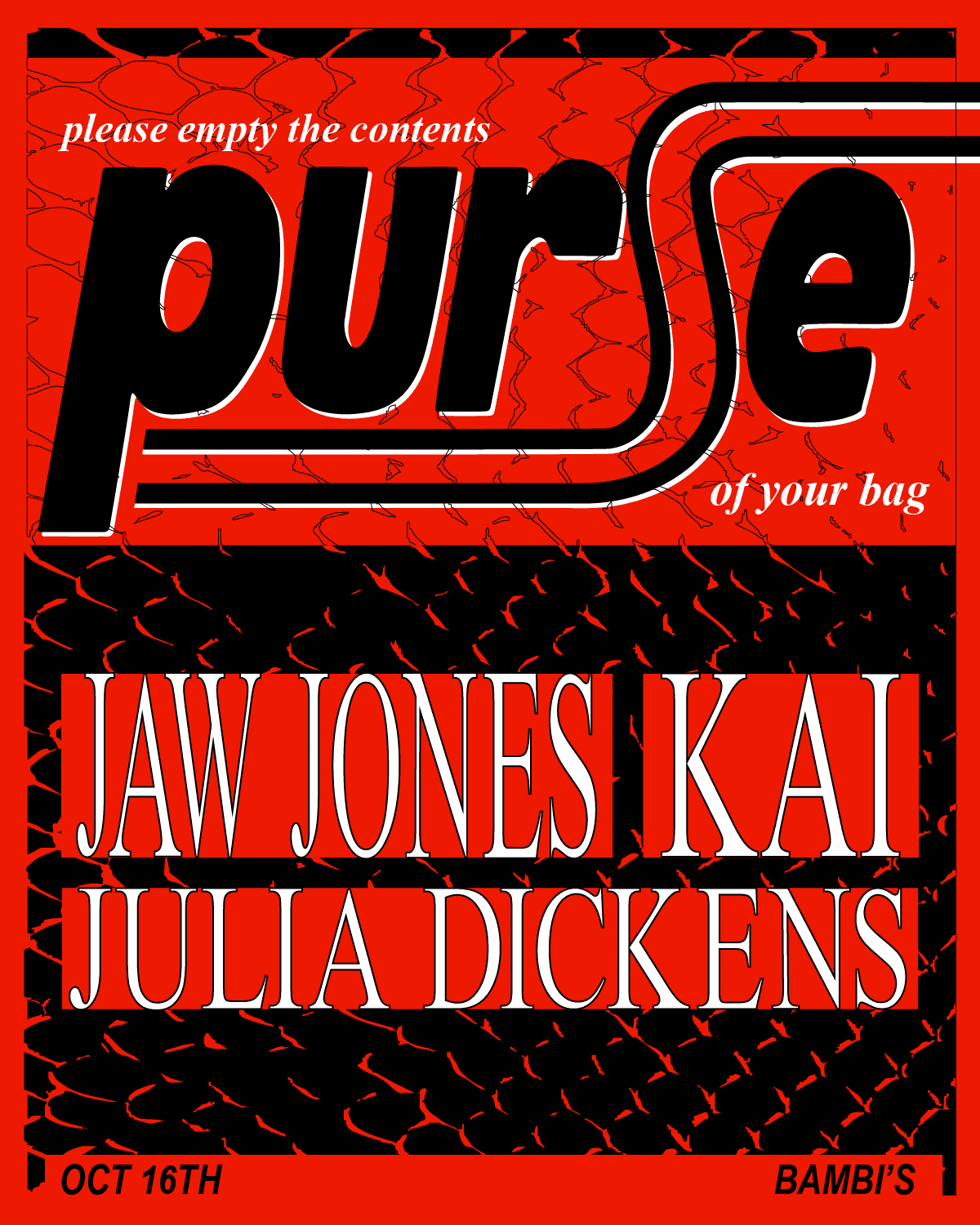 Flyer de PURSE with Jaw Jones / Kai / Julia Dickens