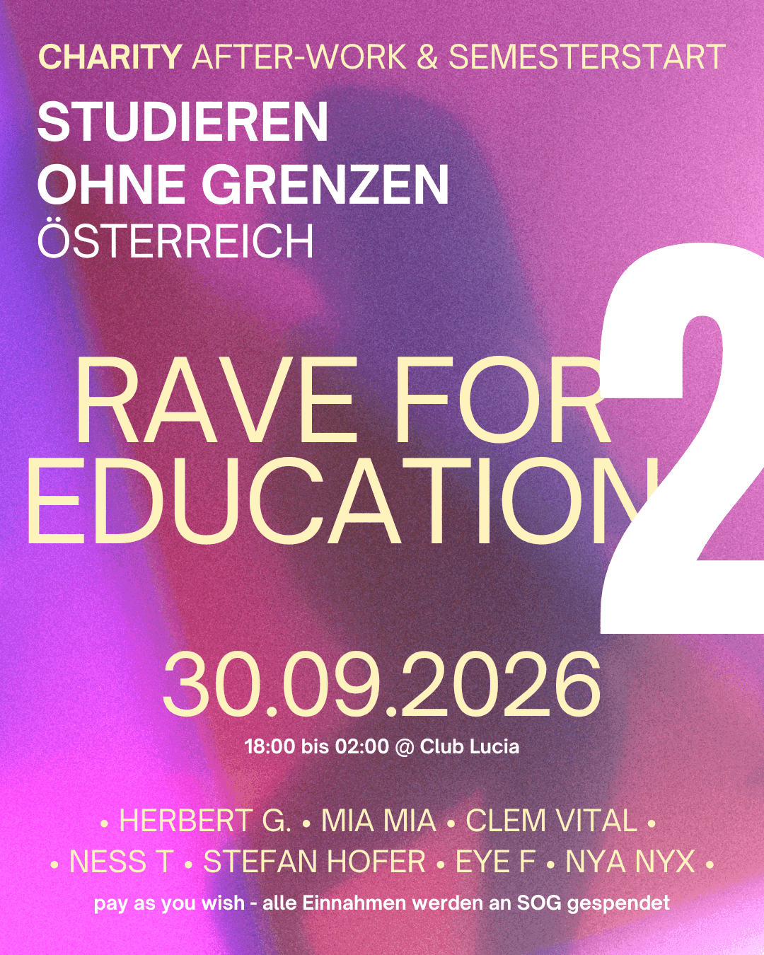 Flyer de Rave for Education Vol.2 – Charity event von Studieren ohne Grenzen