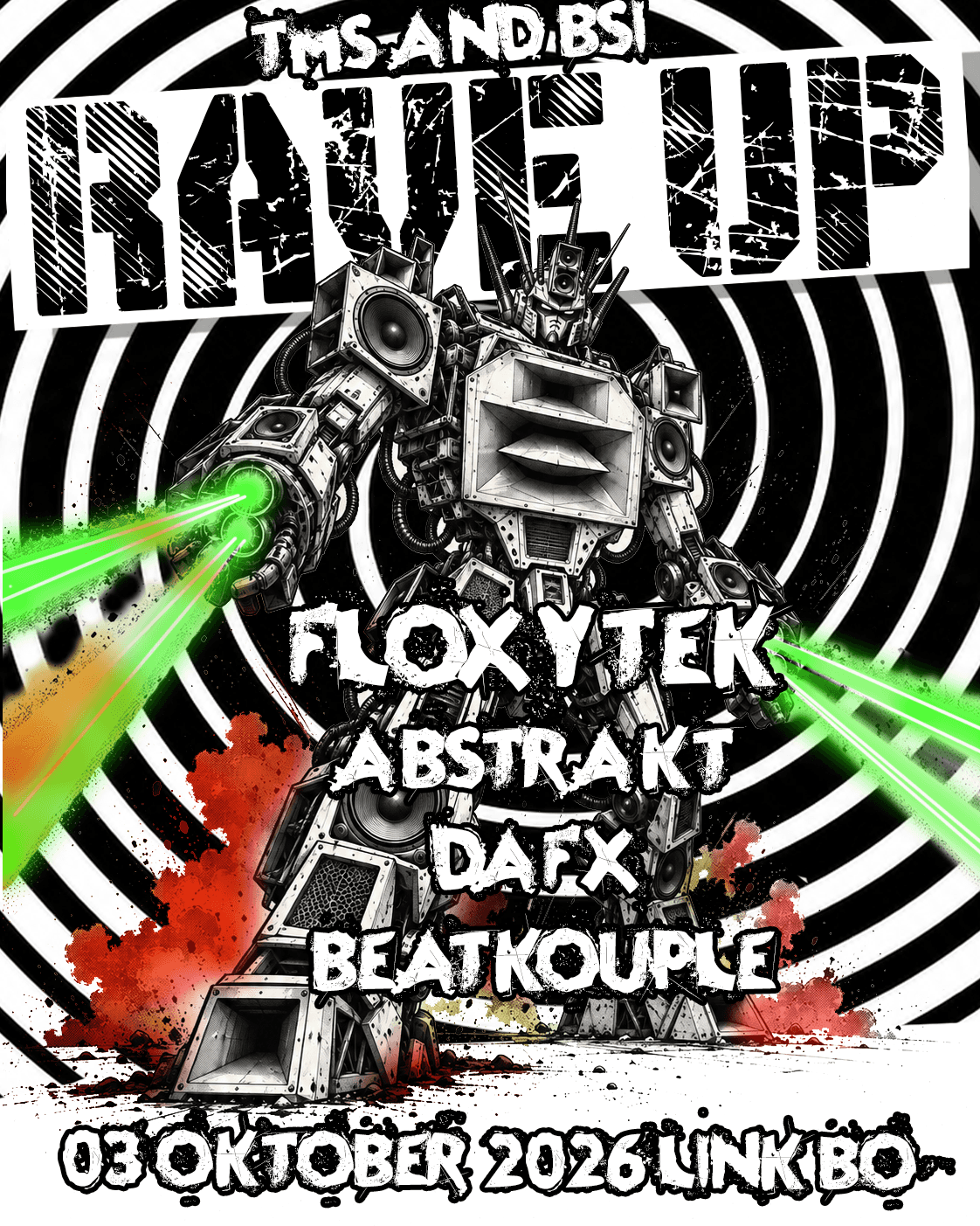 Flyer of Rave Up! Floxytek and friends