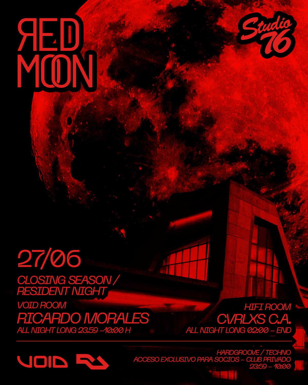 Red Moon IV - Residents Night - Techno & Hard Groove - Only Vinyl (Studio76)
