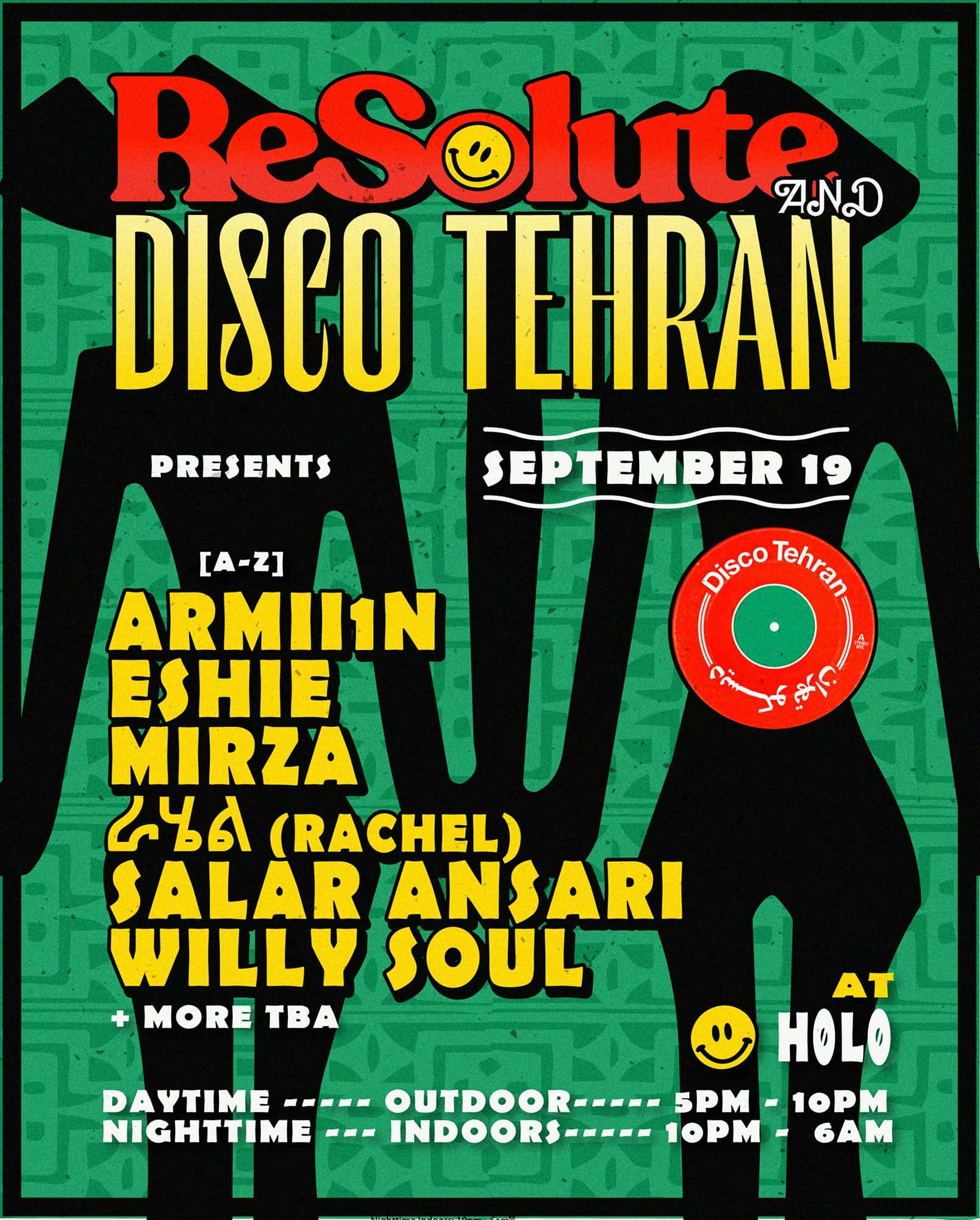 Flyer de ReSolute x Disco Tehran