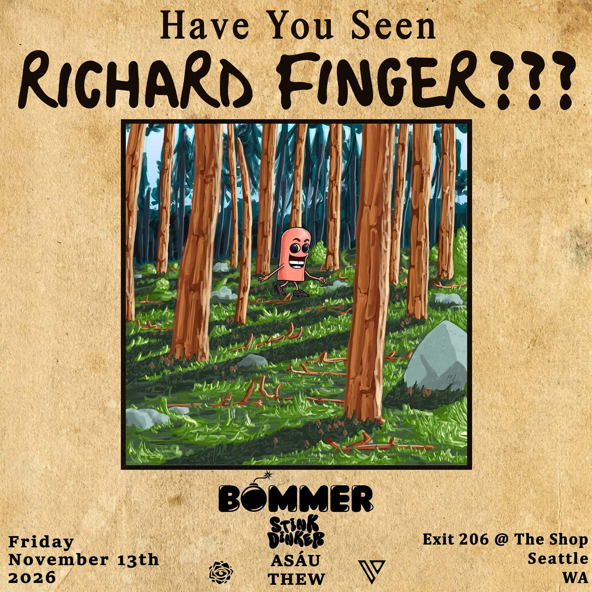 Flyer of RICHARD FINGER at Exit 206