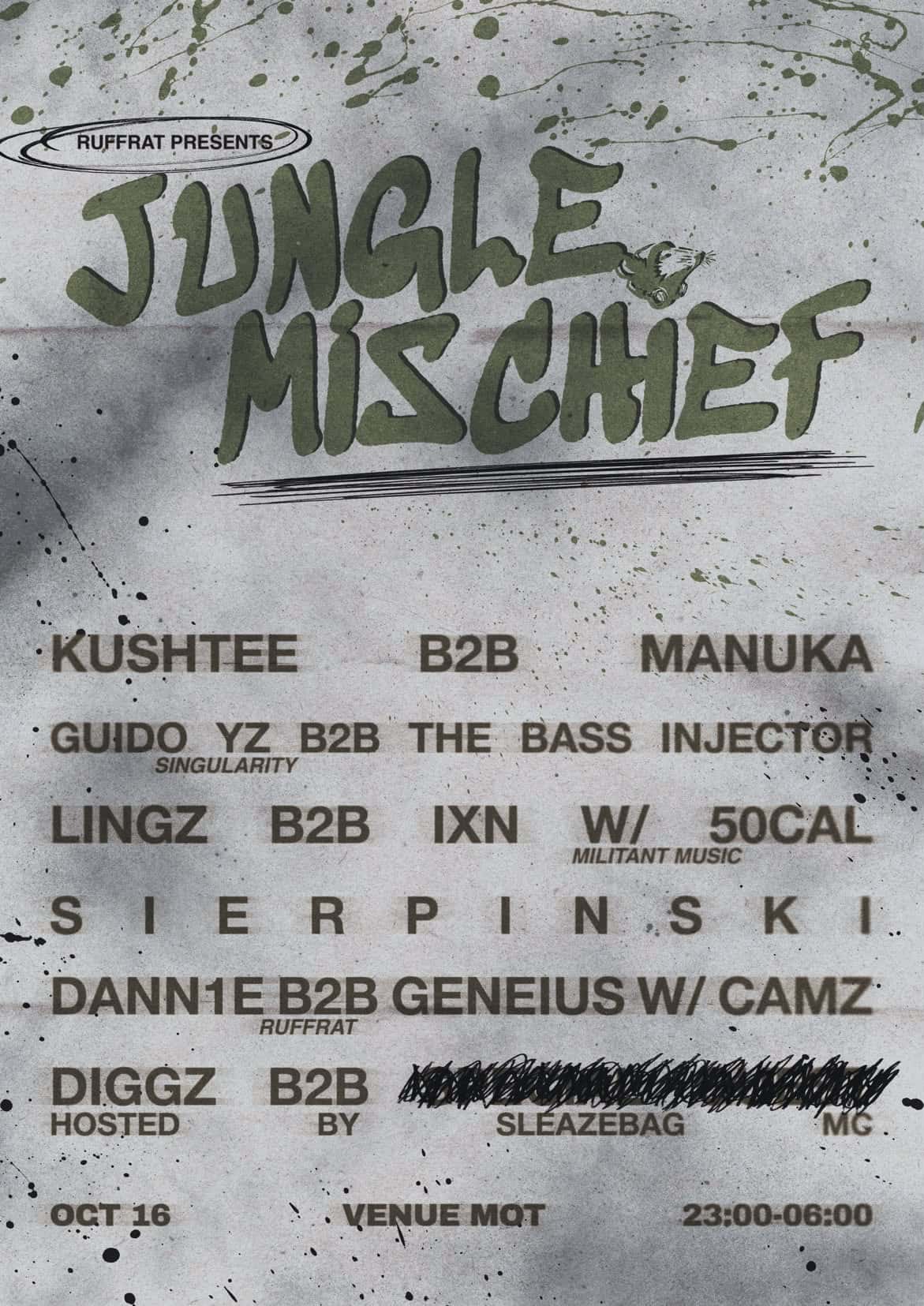 Flyer of 23 Degrees x Profound Sound: IsGwan, Sulphur, parashoot, Hyphen & THIRZA