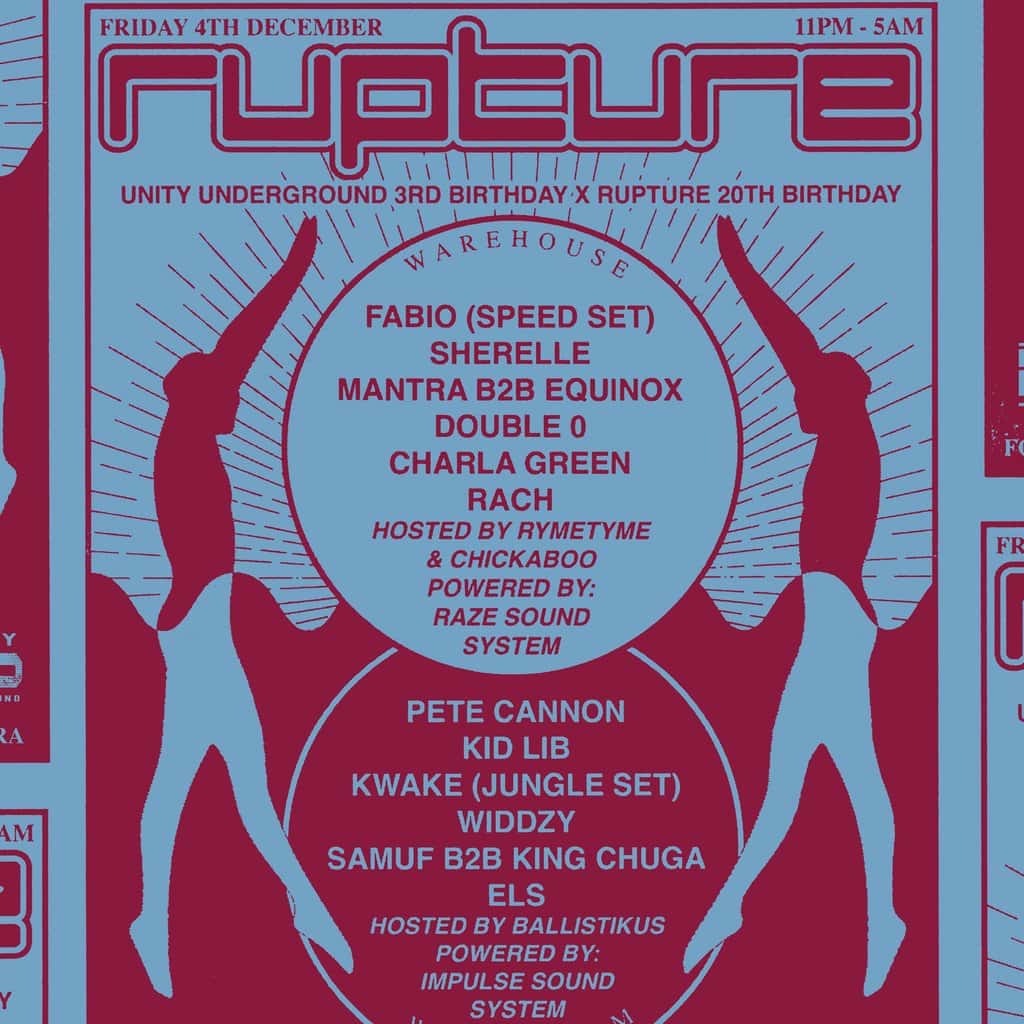 Flyer of Rupture X Unity Underground BIRTHDAY EVENT