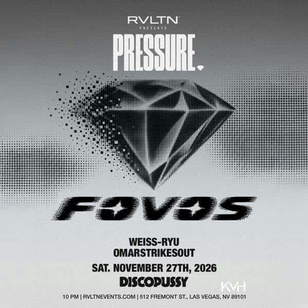 Flyer of RVLTN Presents: PRESSURE w/ FOVOS