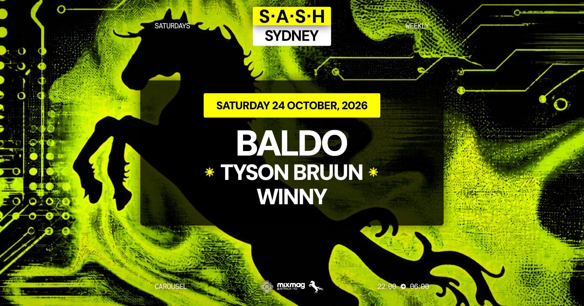 ★ S.A.S.H Sydney ★ Baldo ★ Saturday 24th October ★