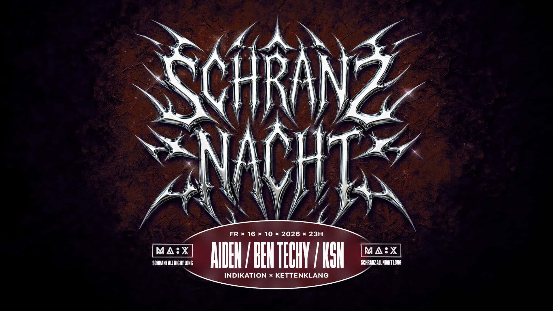 Flyer de Schranz Nacht w/ Aiden, Ben Techy & KSN
