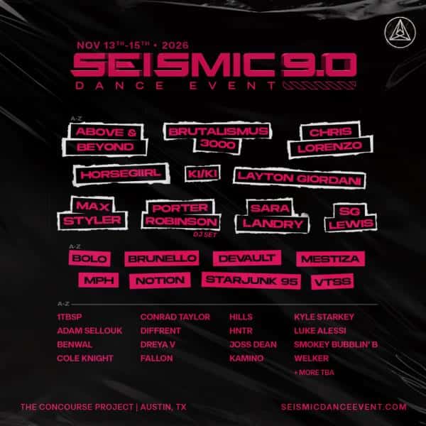 Flyer de Seismic Dance Event 9.0