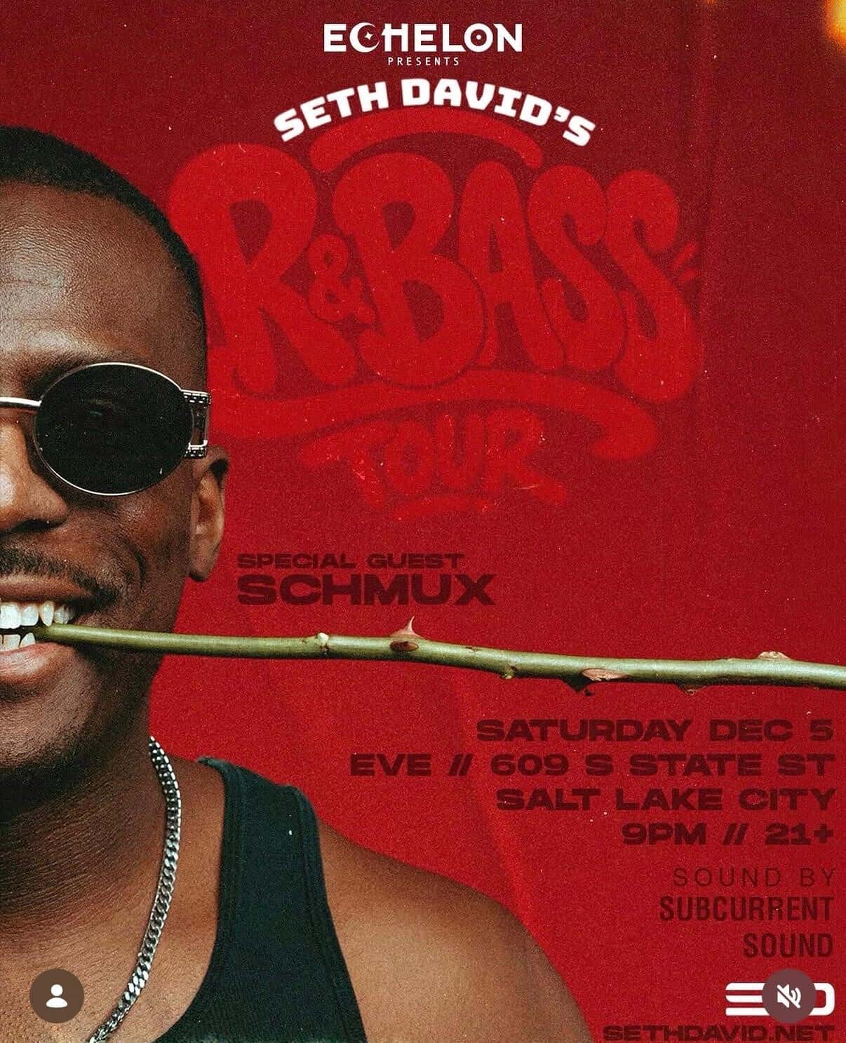 Flyer of Seth David's R&Bass Tour
