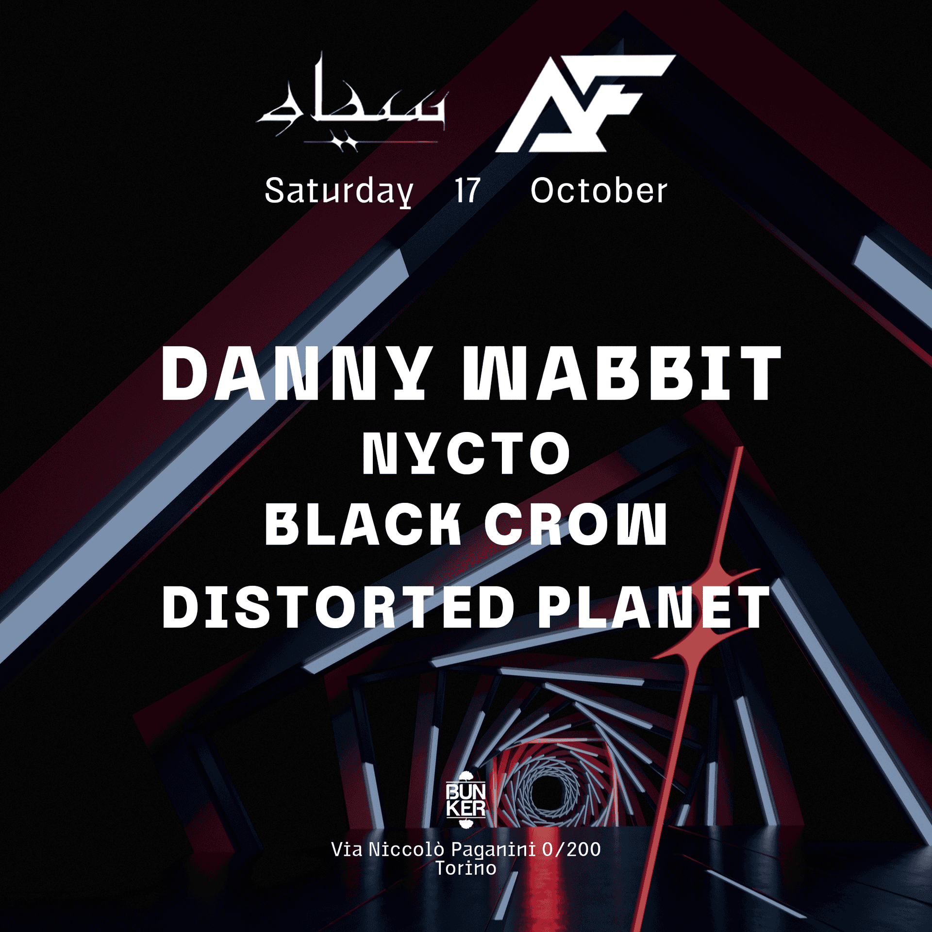 Flyer of SIAH x Abandoned Factory w/ Danny Wabbit