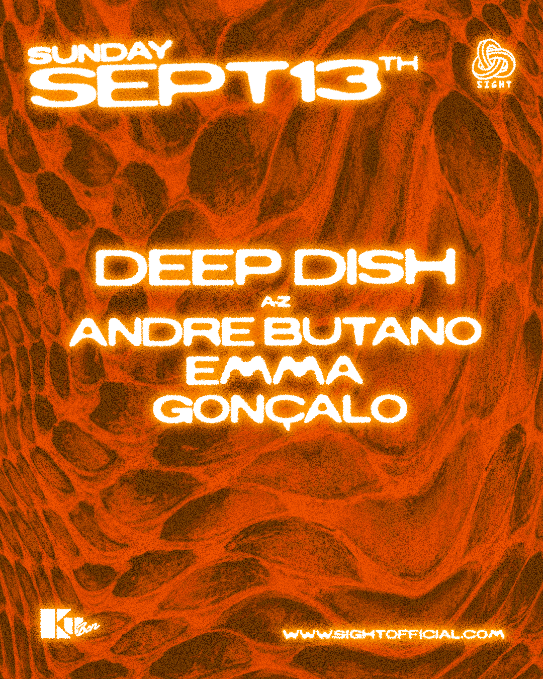 Flyer of SIGHT pres. Emma, Deep Dish, Gonçalo, Butano