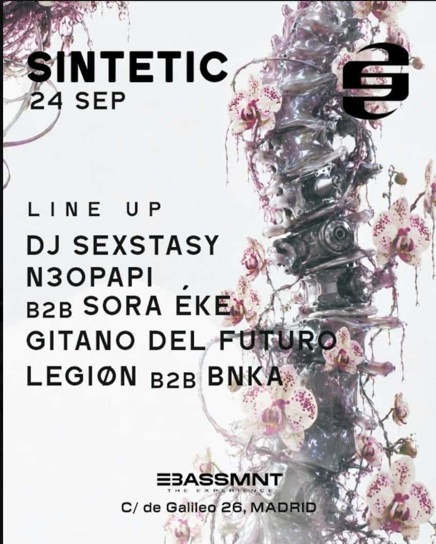 Flyer de SINTETIC CLUB 001 presents DJ SEXSTASY
