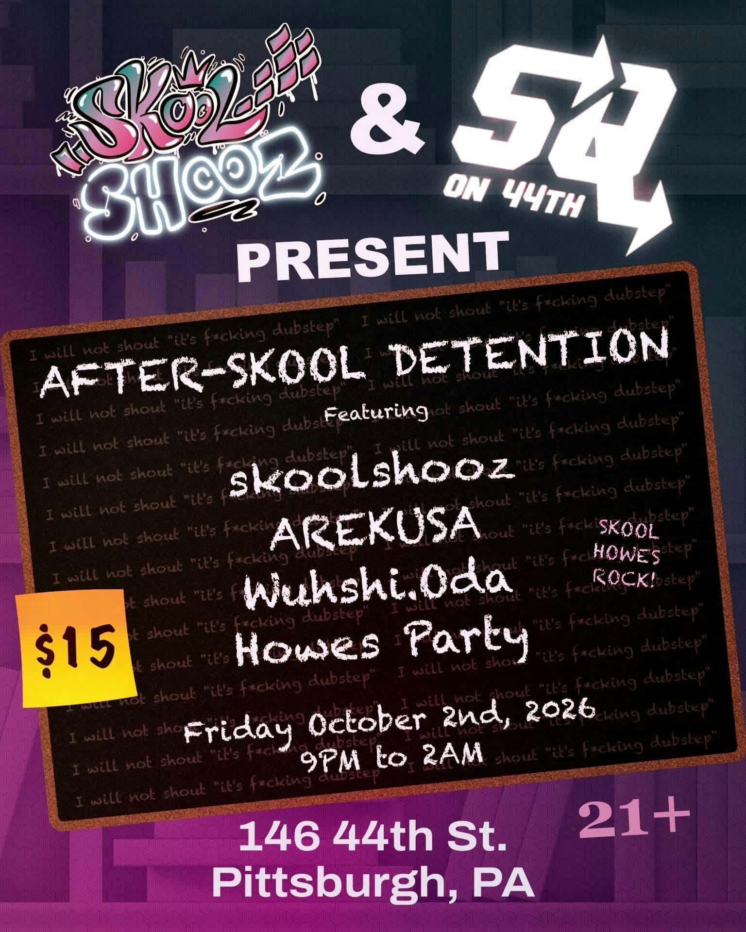 Flyer de Skool Shooz: After School Detention
