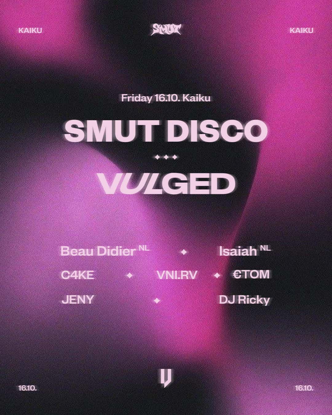 Flyer de SMUT DISCO x Vulged