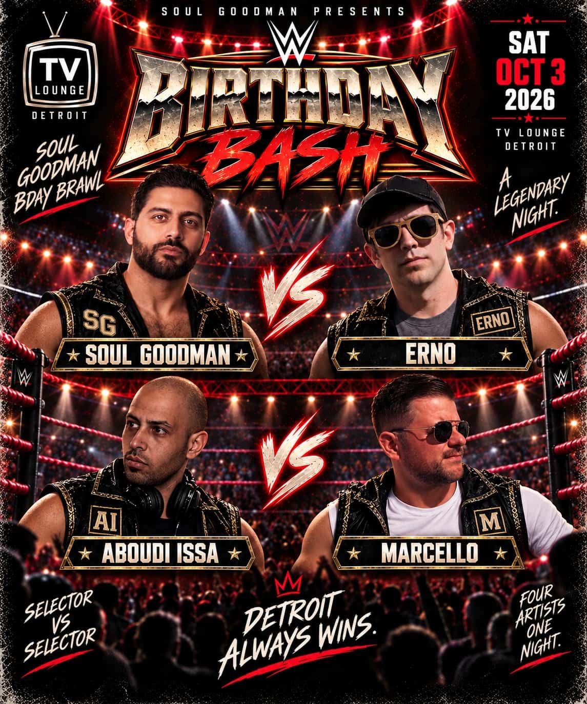 Flyer of Soul Goodman Birthday Bash • Selector vs Selector