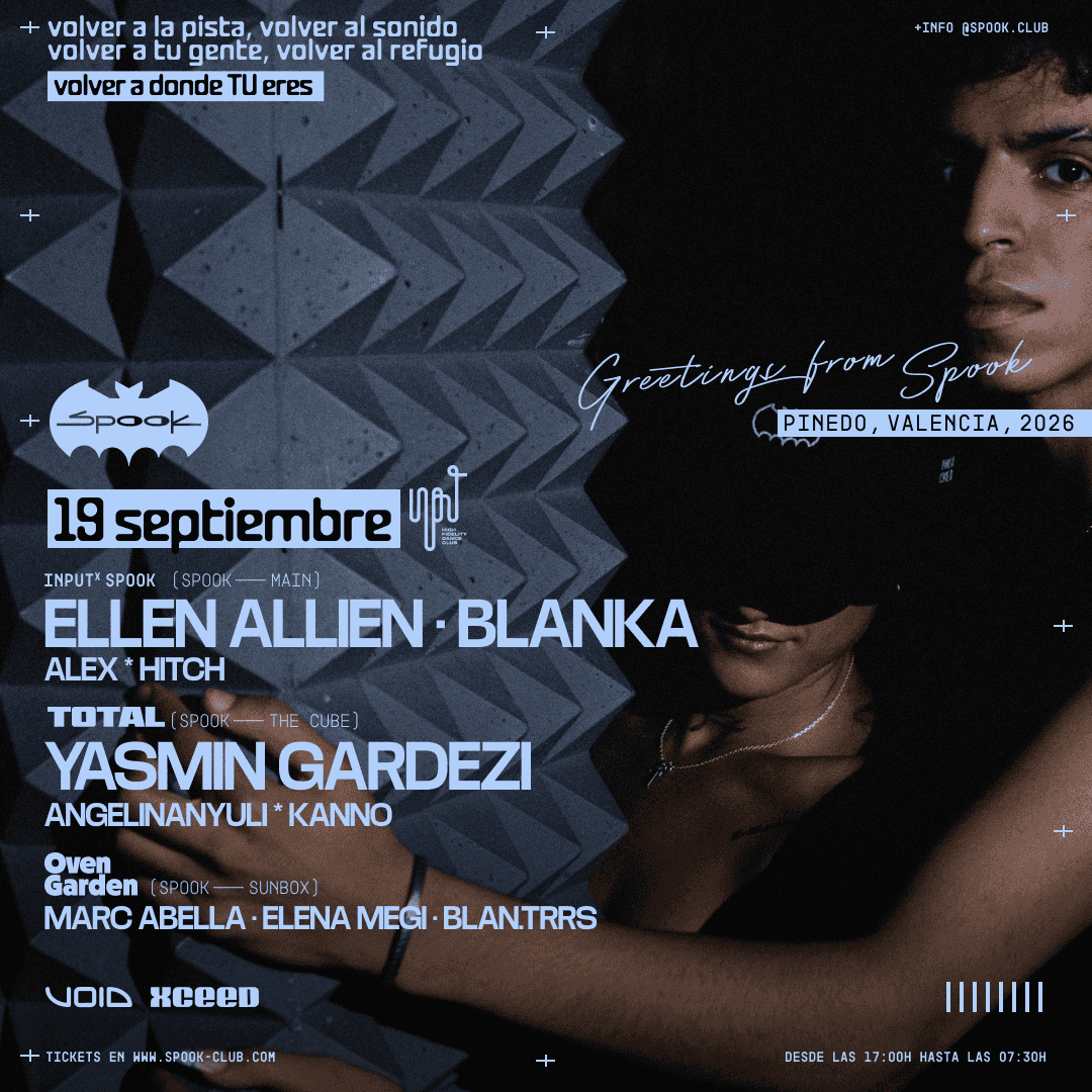 Flyer of SPOOK INVITES "INPUT" w/ Ellen Allien + Blanka & Total w/ Yasmin Gardezi & Oven Garden
