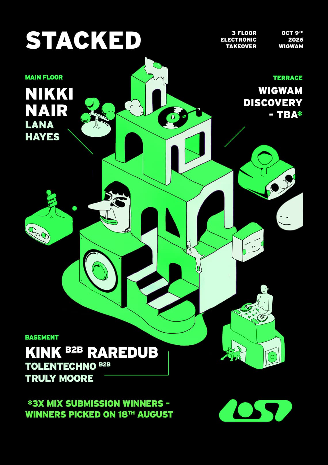 Stacked x LOST: KiNK b2b Raredub & Nikki Nair