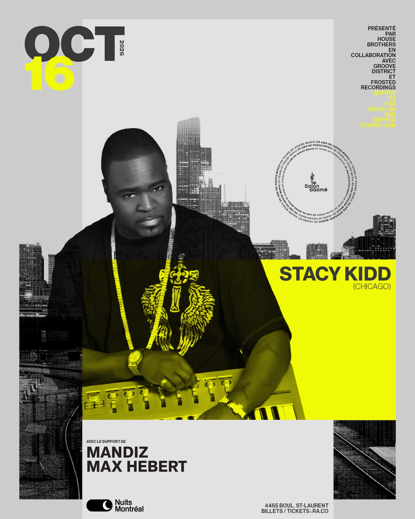 Flyer de Stacy Kidd + Mandiz & Max Hebert