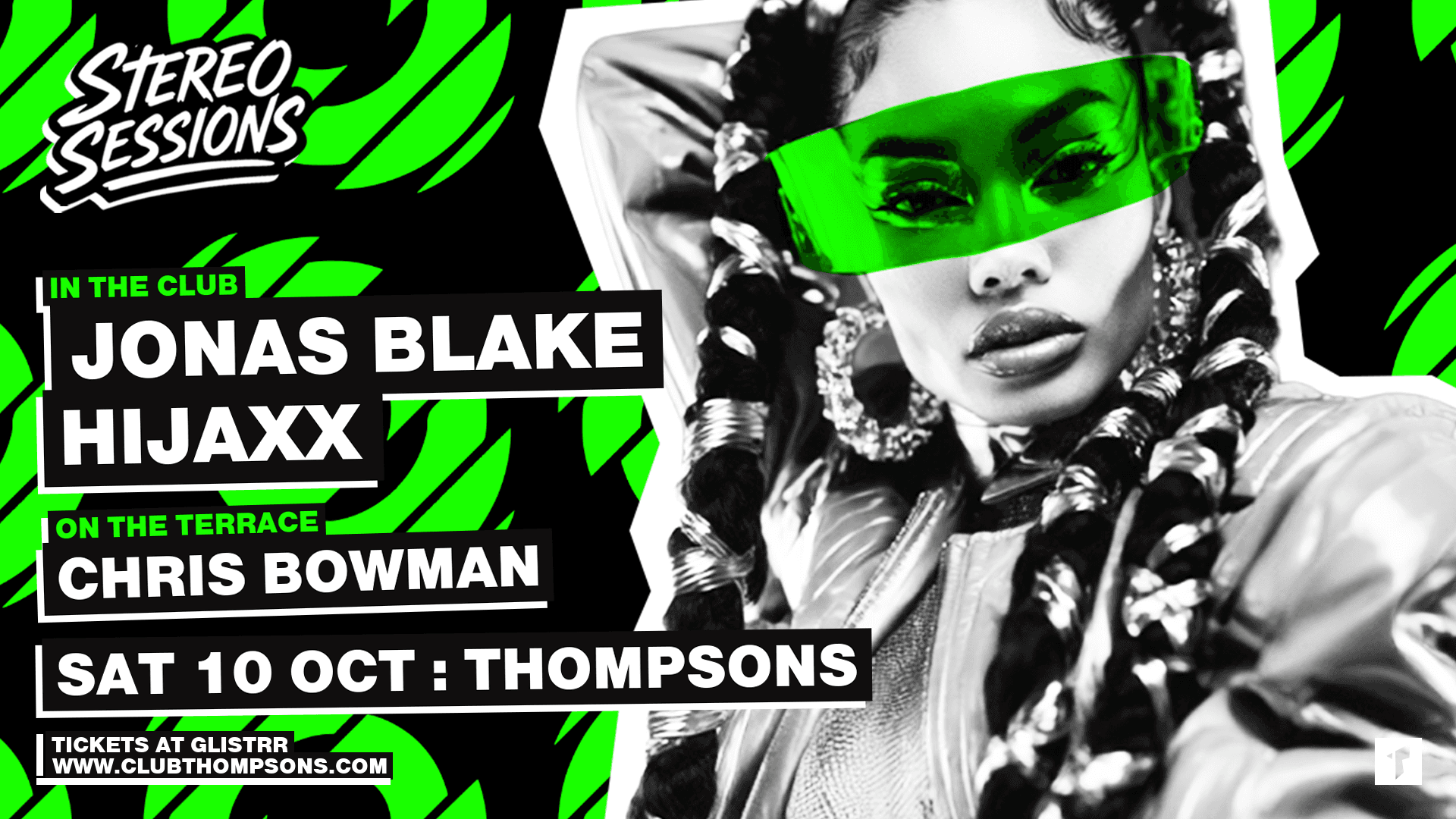 Flyer of Stereo Sessions pres Jonas Blake : Hijaxx : Chris Bowman