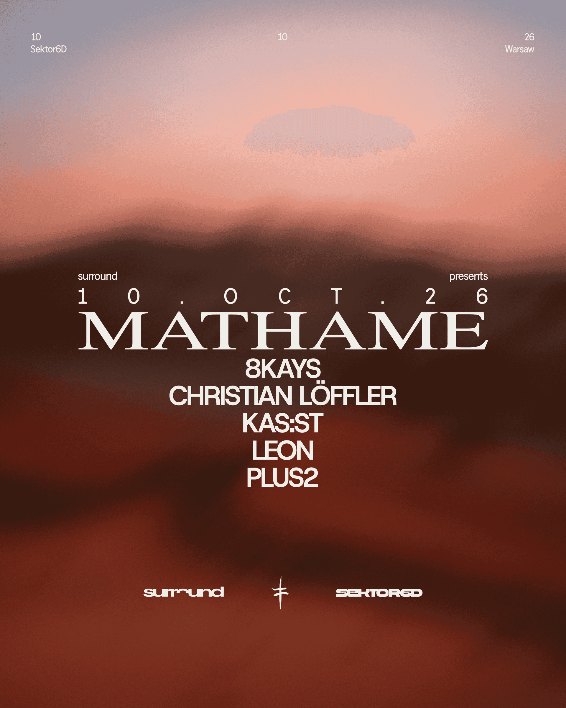 Flyer de surround pres. MATHAME, 8KAYS, CHRISTIAN LÖFFLER, KAS:ST & more