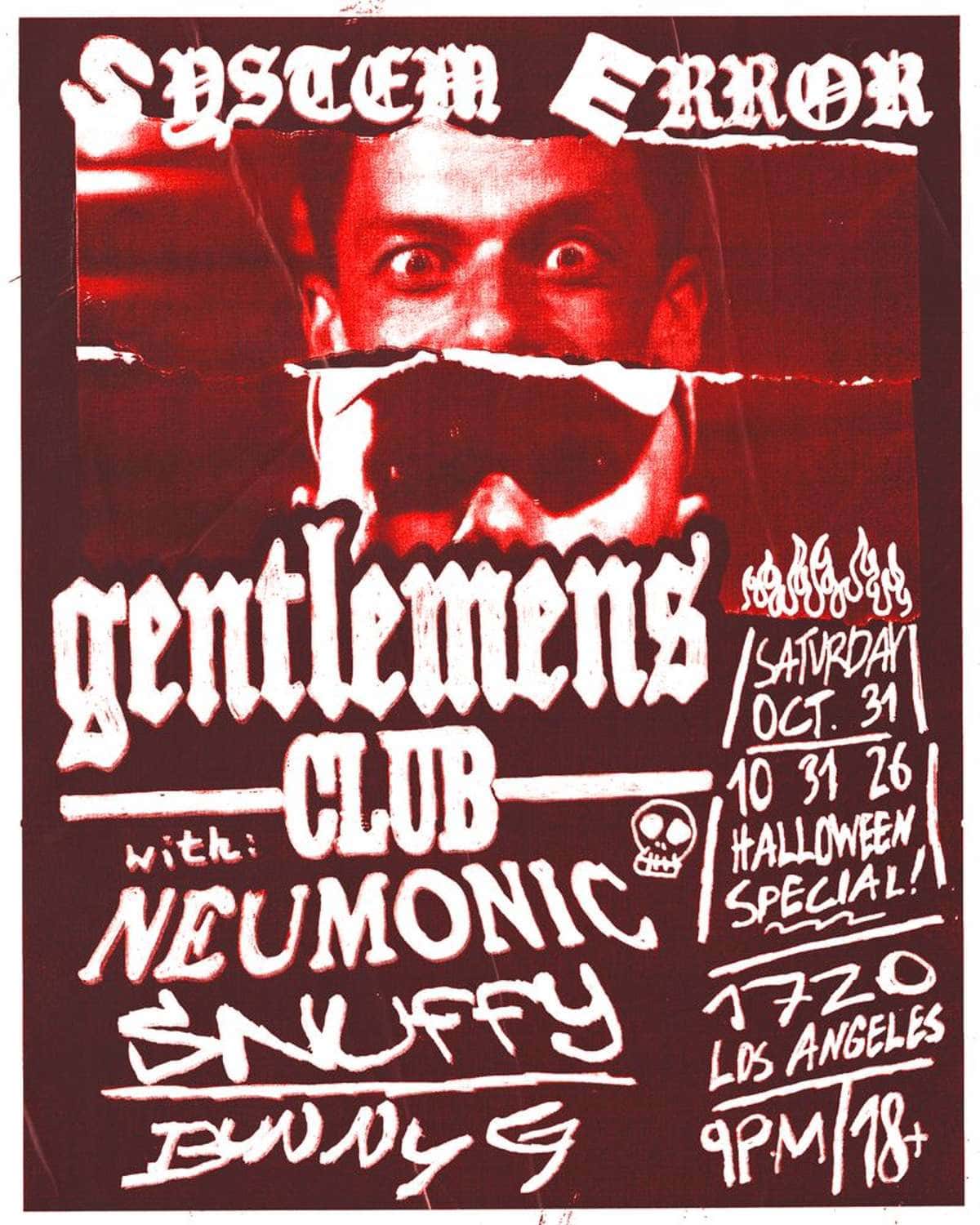 Flyer of System Error : Gentlemens Club