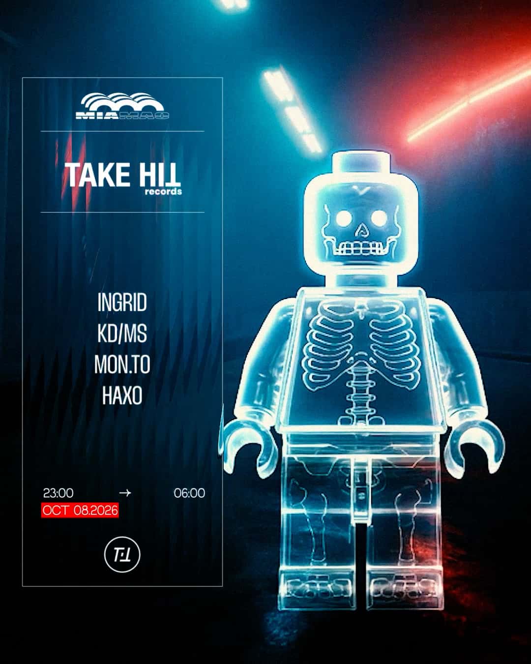 Flyer de TAKE HIT : INGRID, KD/MS, MON.TO, HAXO