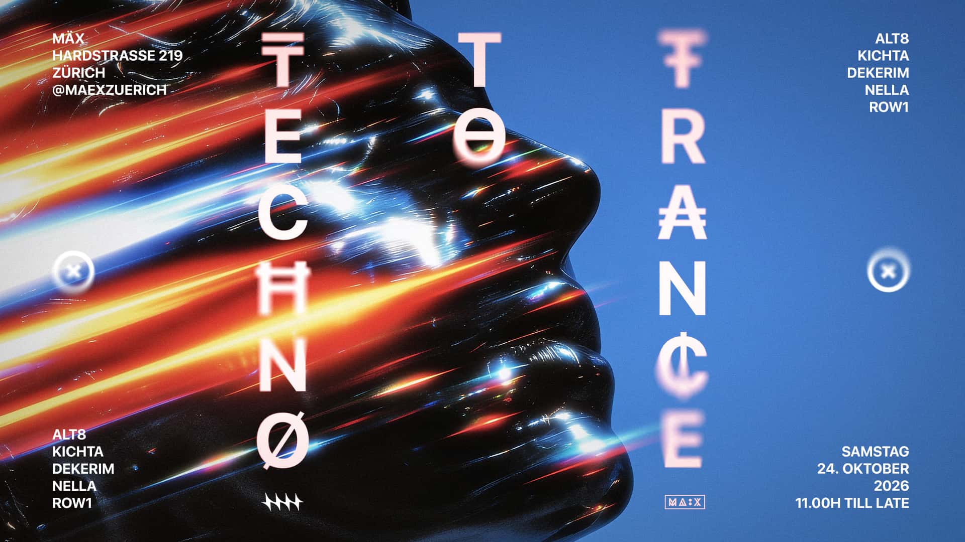 Flyer de Techno to Trance w/ Alt8 & Kichta