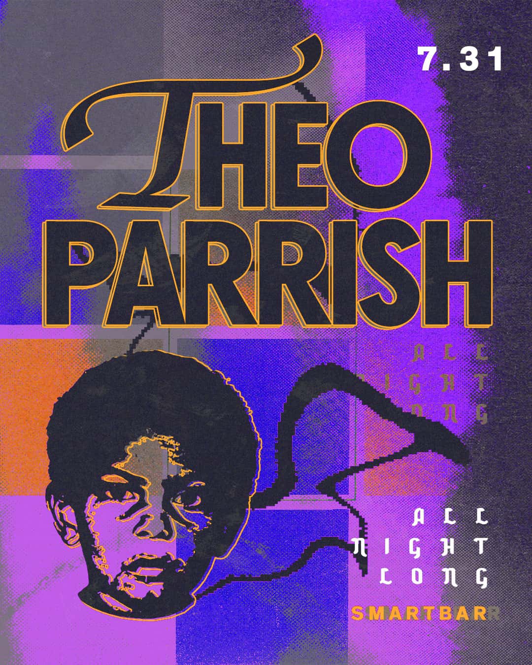 Cartel de Theo Parrish (All Night Long)