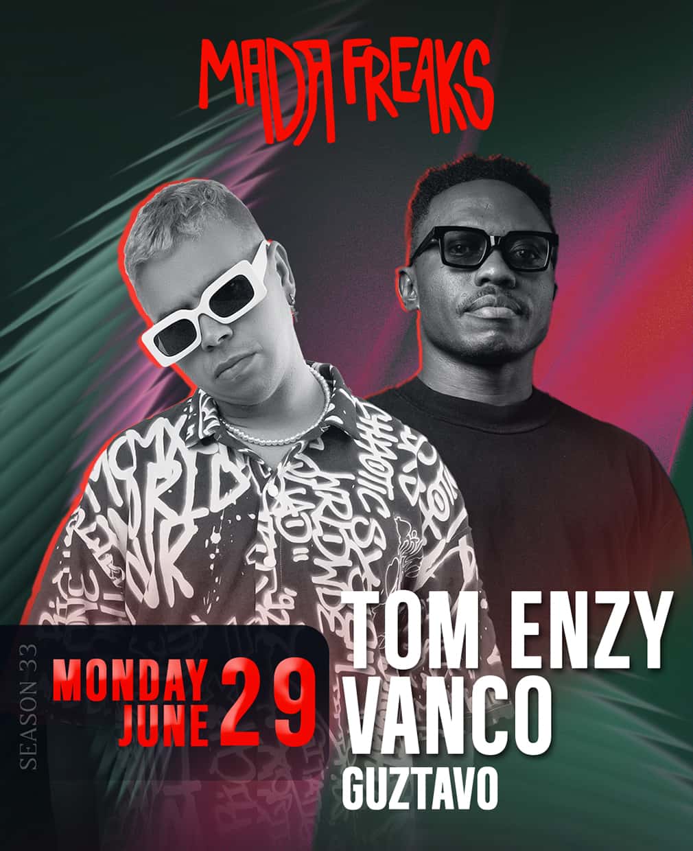 Cartel de Tom Enzy | Vanco | Guztavo