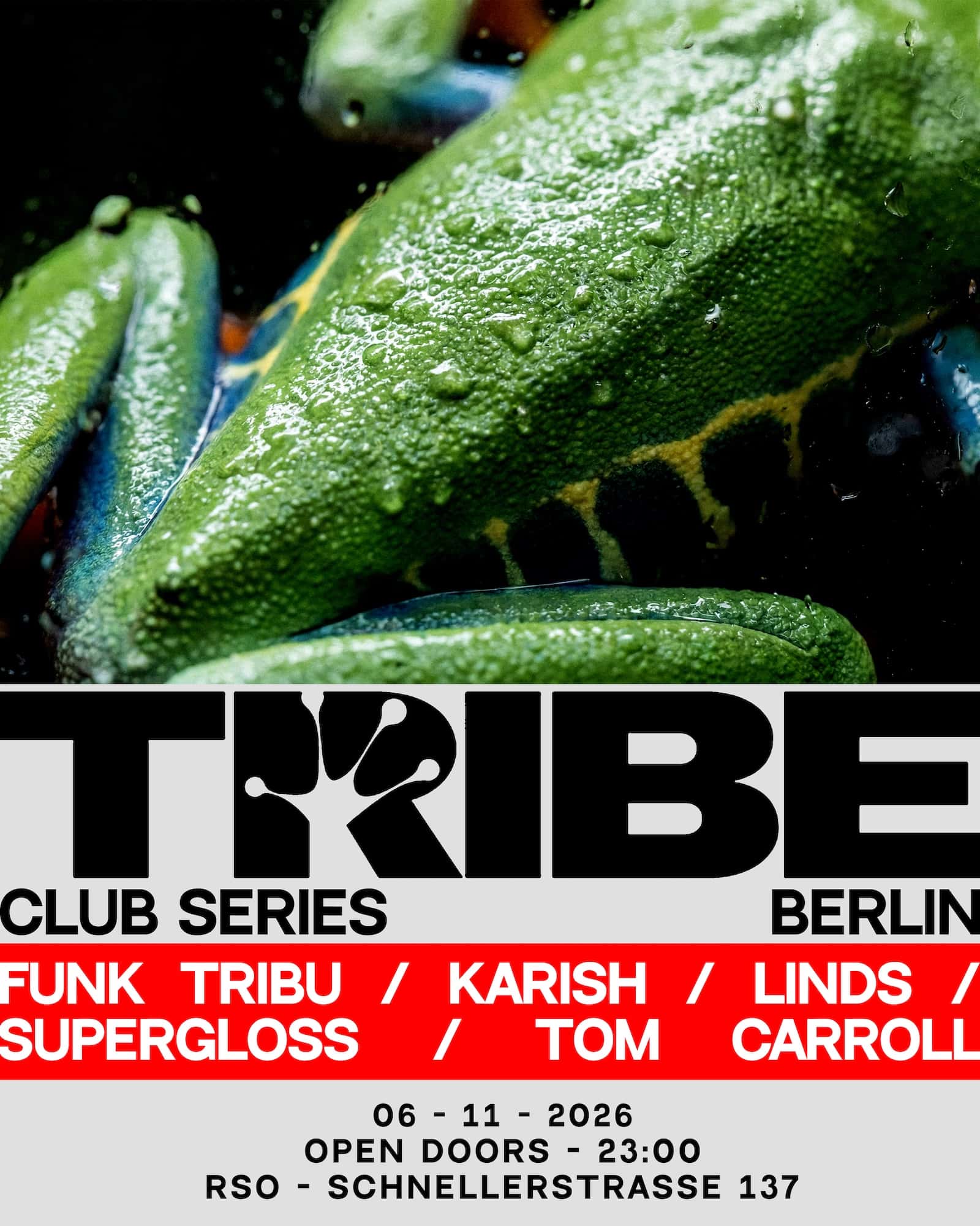 Cartel de TRIBE CLUB SERIES with Funk Tribu, Supergloss, Linds, Tom Carroll & KARISH