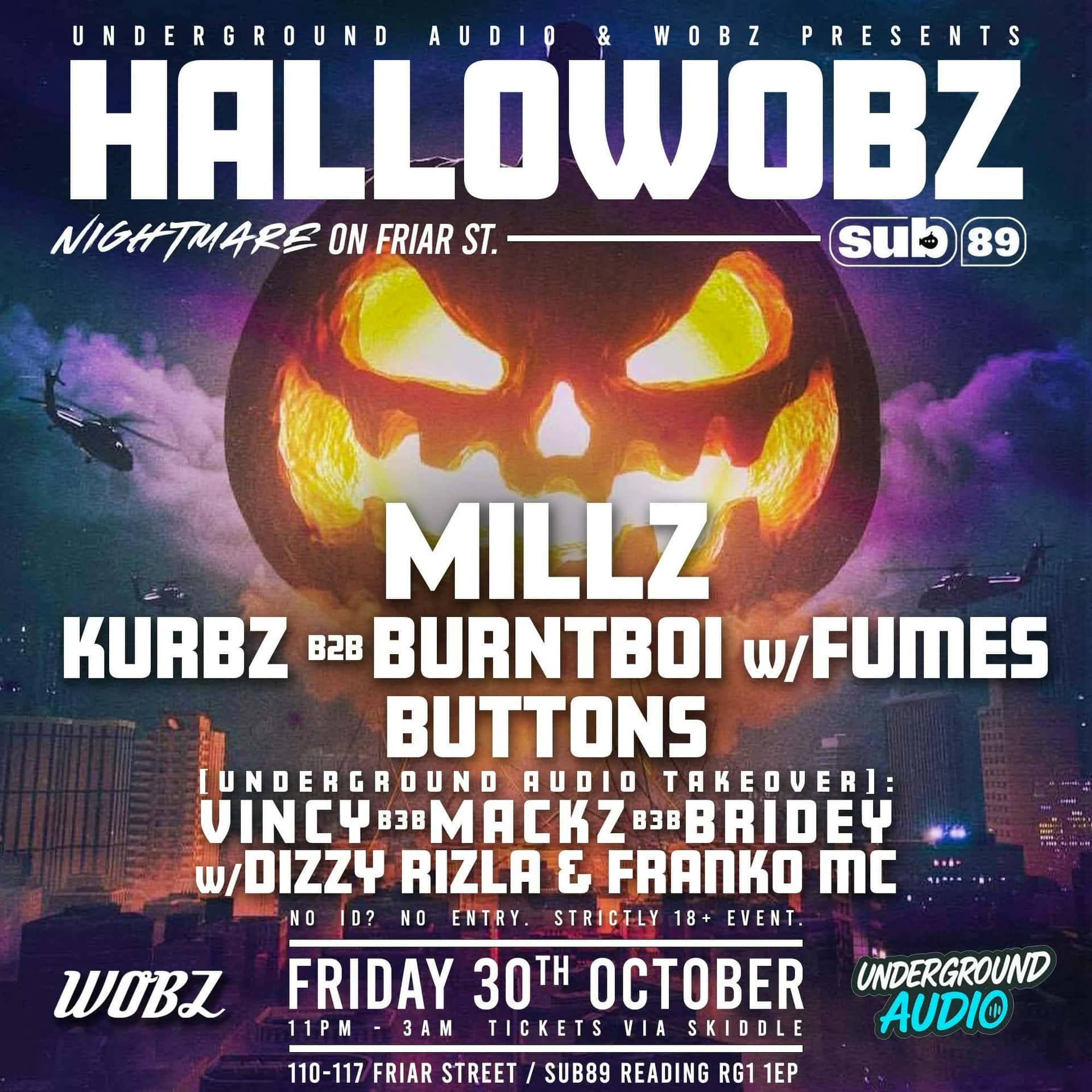 Flyer of Underground audio x Wobz